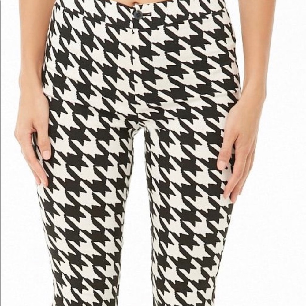 F21 Woven Houndstooth Pants